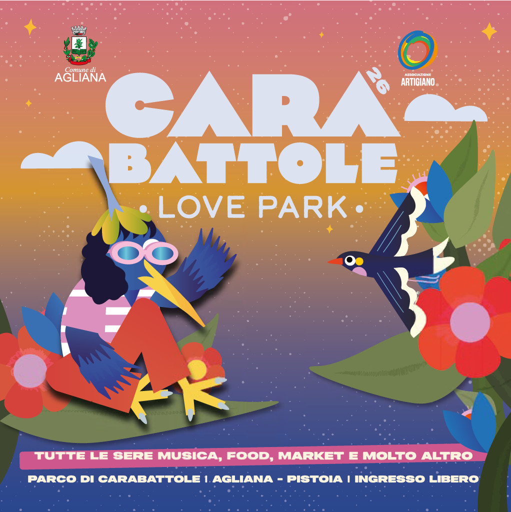 Locandina del mercatino CARABATTOLE LOVE PARK – AGLIANA