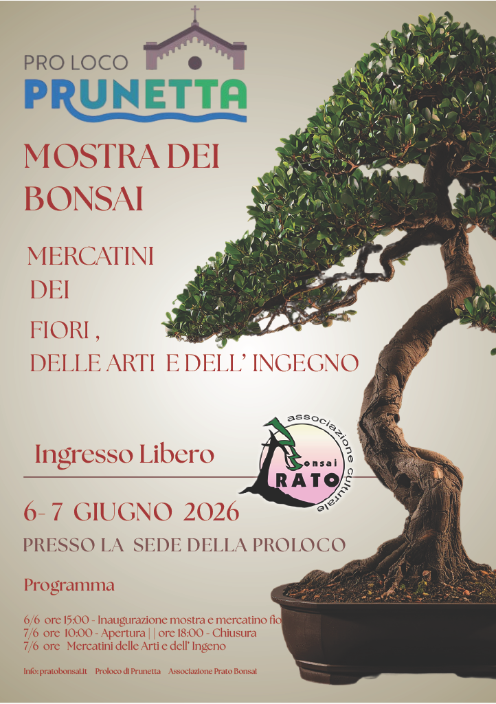 Locandina del mercatino FESTA DEI FIORI – DEL BONSAI – PRUNETTA