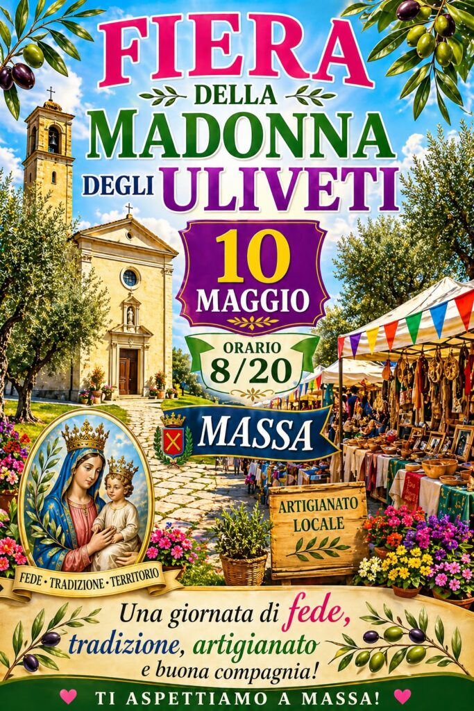 Locandina del mercatino FIERA DELLA MADONNA DEGLI OLIVETI -MASSA-