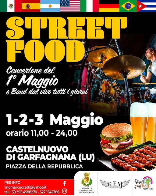 Locandina del mercatino STREET FOOD – FIESTA LOCA – CASTELNUOVO GARFAGNANA