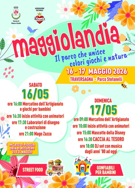 Locandina del mercatino MAGGIOLANDIA – TRAVERSAGNA- PT-