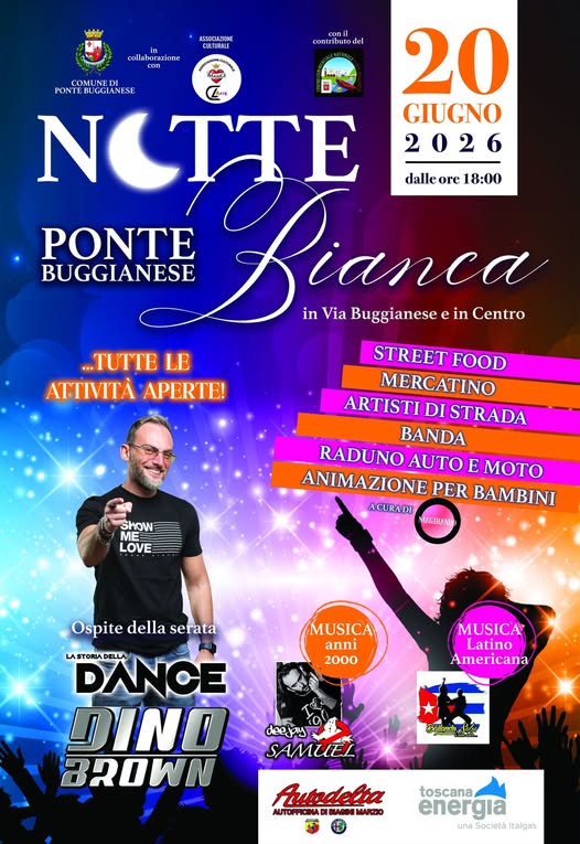 Locandina del mercatino NOTTE BIANCA 2026 – PONTE BUGGIANESE