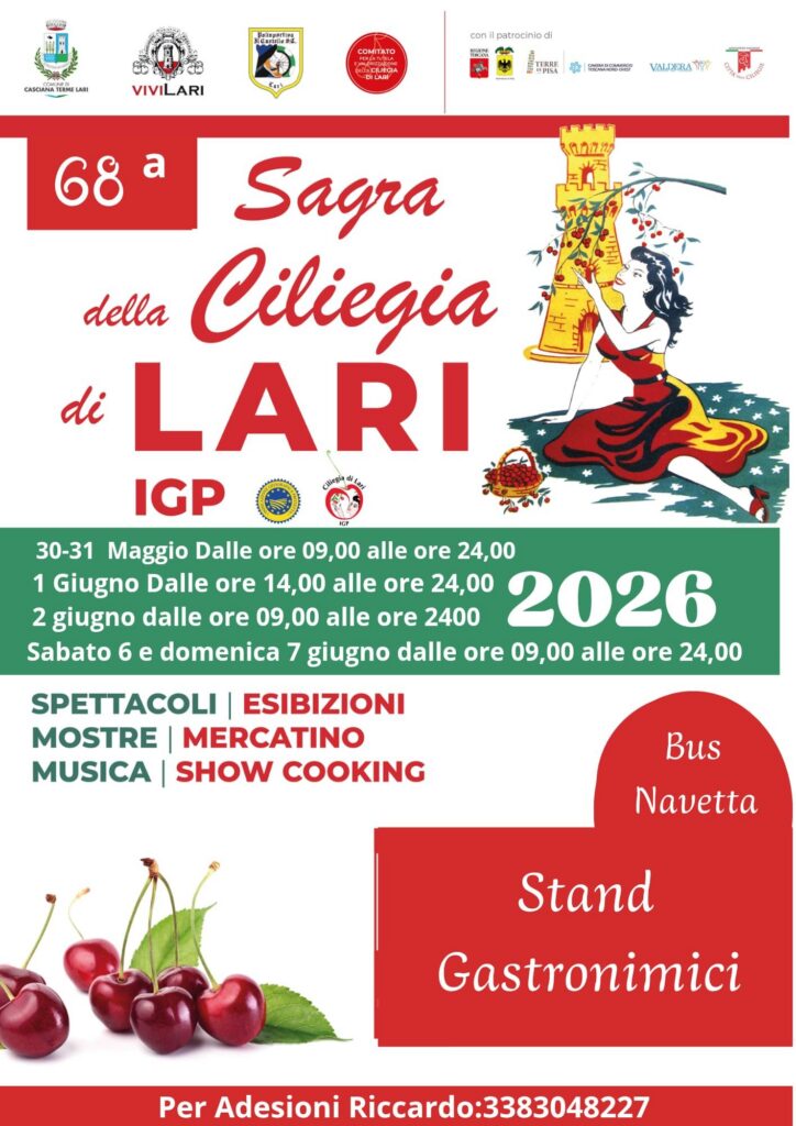 Locandina del mercatino SAGRA DELLA CILIEGIA – LARI –