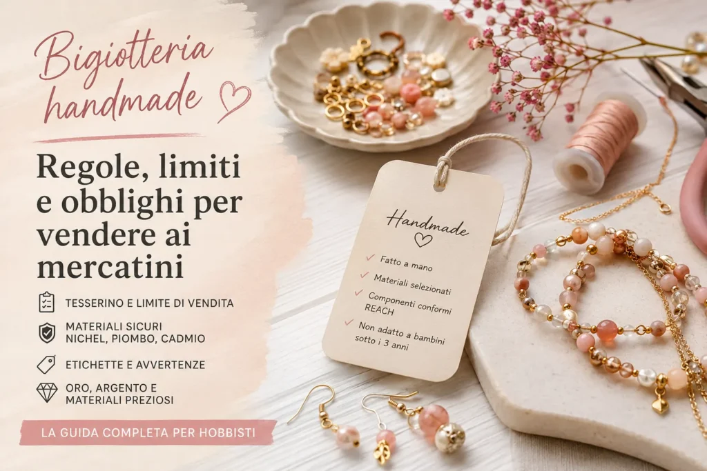 Bigiotteria handmade e hobbisti: regole, limiti e obblighi per vendere ai mercatini