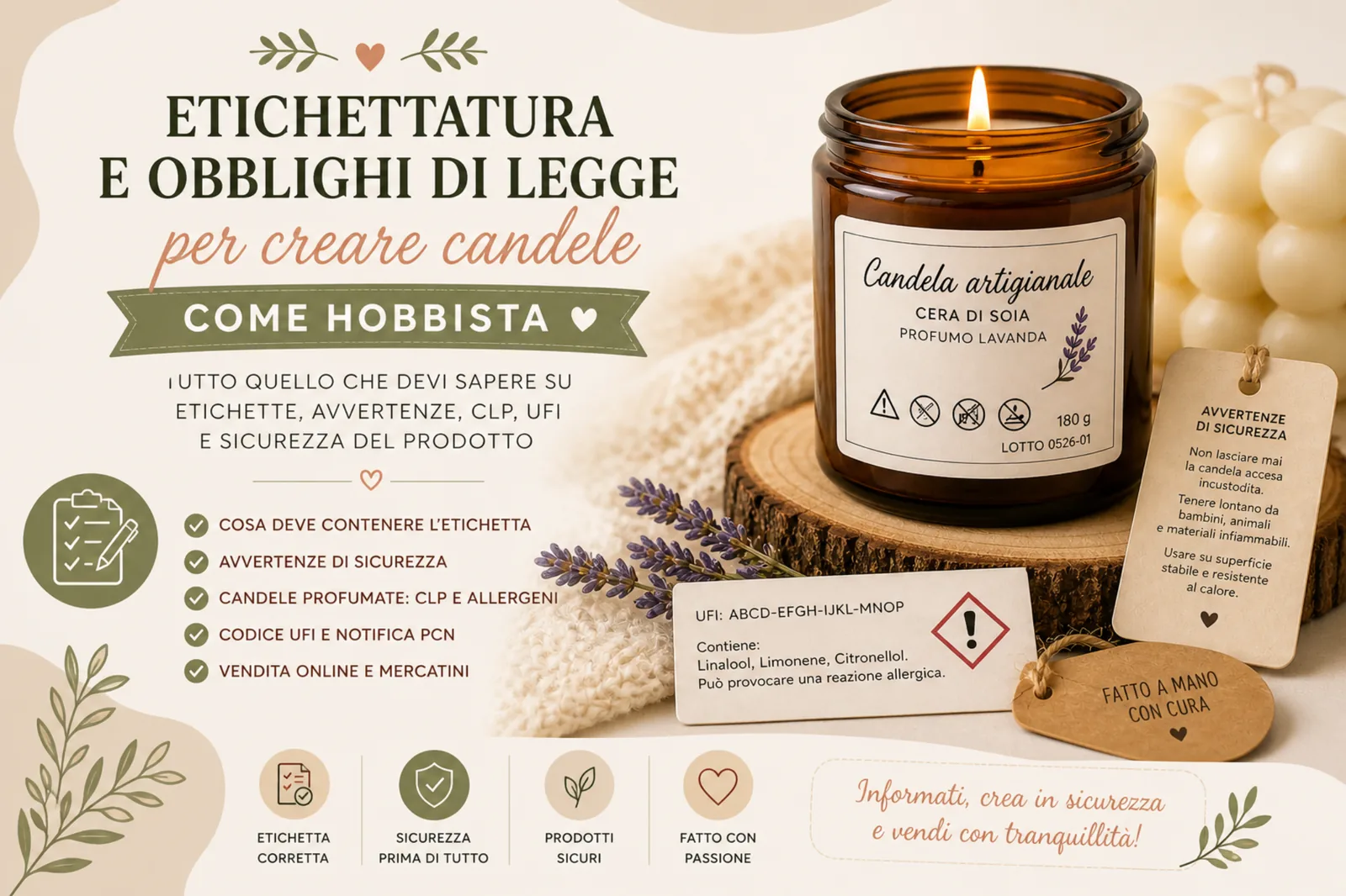 Etichettatura e obblighi di legge per creare candele come hobbista