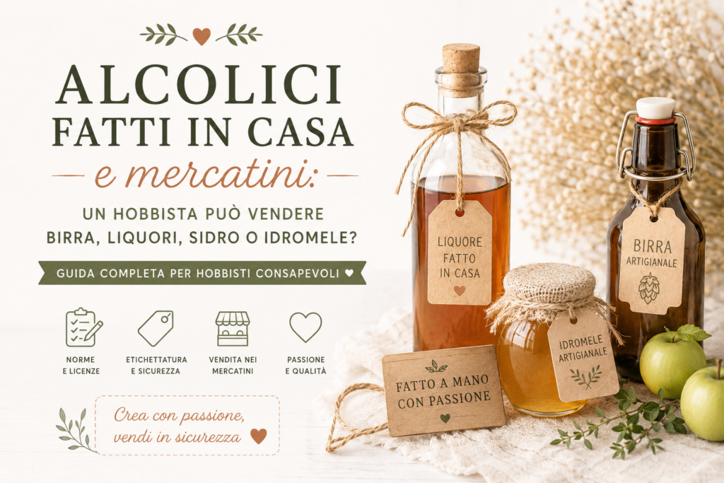 Alcolici fatti in casa e mercatini: un hobbista può vendere birra, liquori, sidro o idromele?