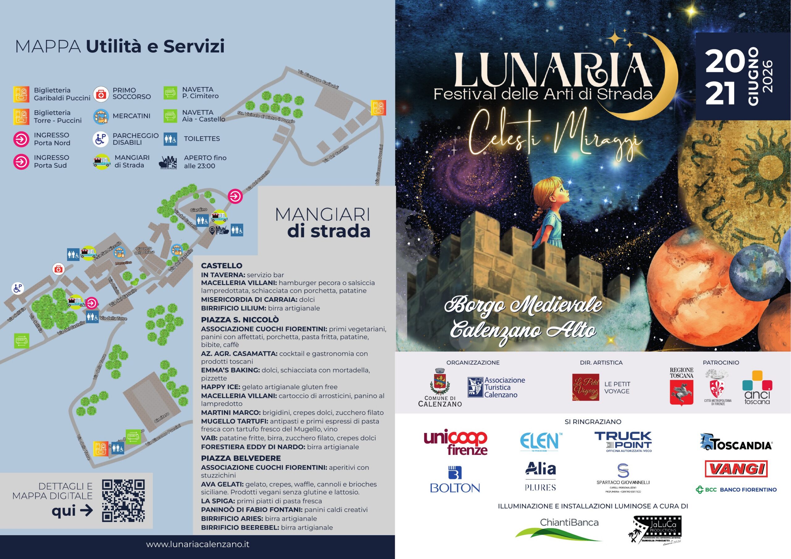 Locandina del mercatino LUNARIA – CELESTI MIRAGGI – CALENZANO ALTO