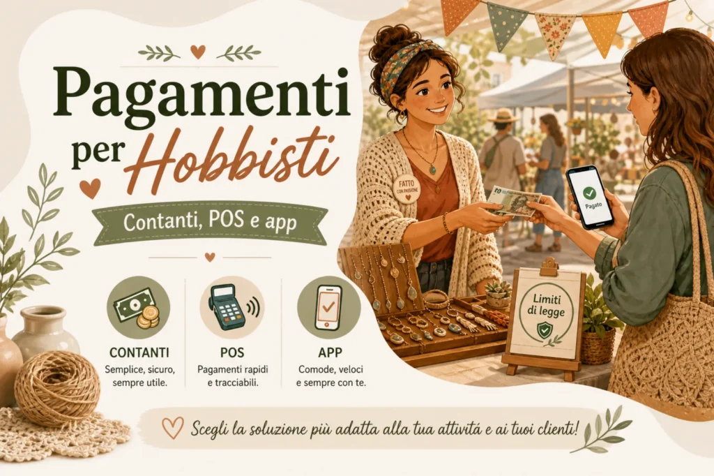 Sistemi di pagamento per hobbisti: contanti, POS, Satispay, PayPal e limiti di legge