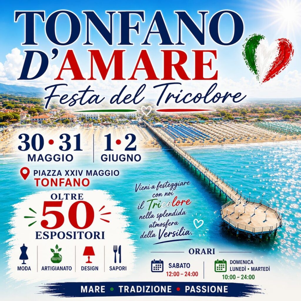 Locandina del mercatino TONFANO DA AMARE – MARINA DI PIETRASANTA-