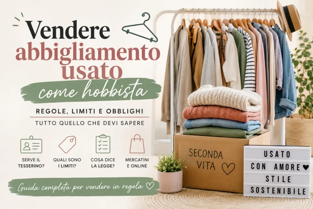 Vendere abbigliamento usato come hobbista: serve il tesserino? Regole, limiti e obblighi da conoscere