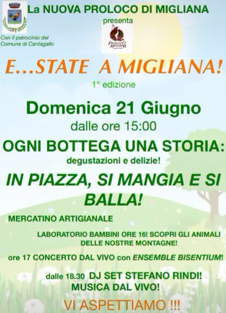 Locandina del mercatino E…STATE A MIGLIANA