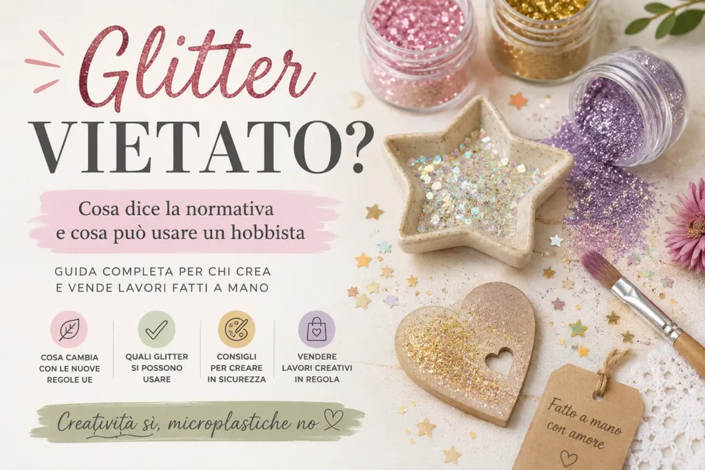 Glitter vietato? Cosa può usare un hobbista per creare e vendere lavori fatti a mano.