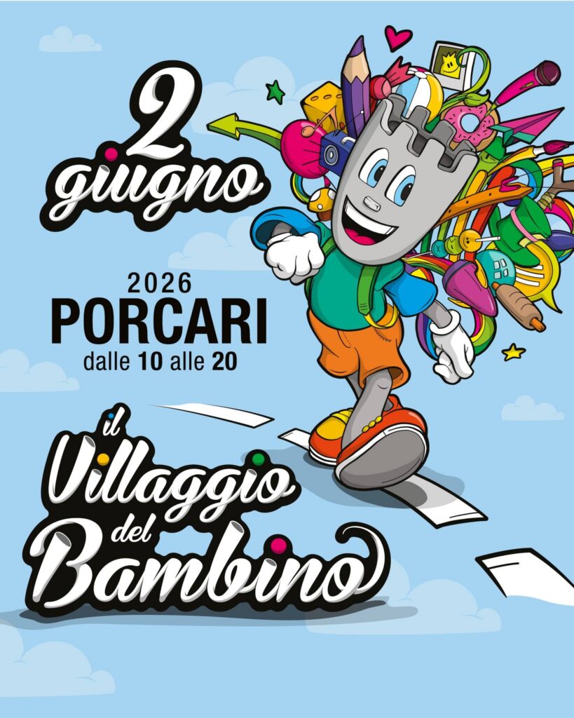 Locandina del mercatino IL VILLAGGIO DEL BAMBINO – PORCARI-