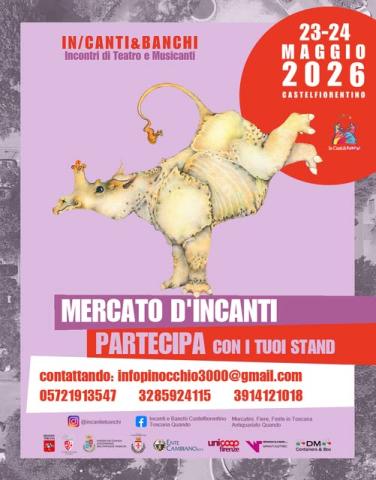 Locandina del mercatino IN/CANTI &amp; BANCHI – CASTELFIORENTINO-