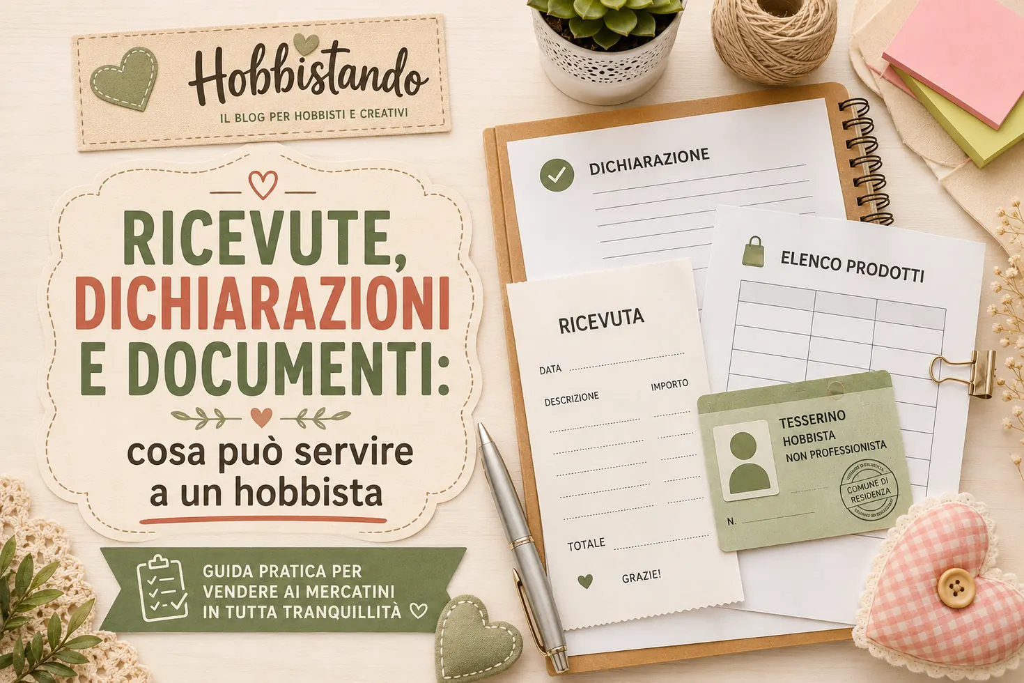 Ricevute, dichiarazioni e documenti: cosa può servire a un hobbista