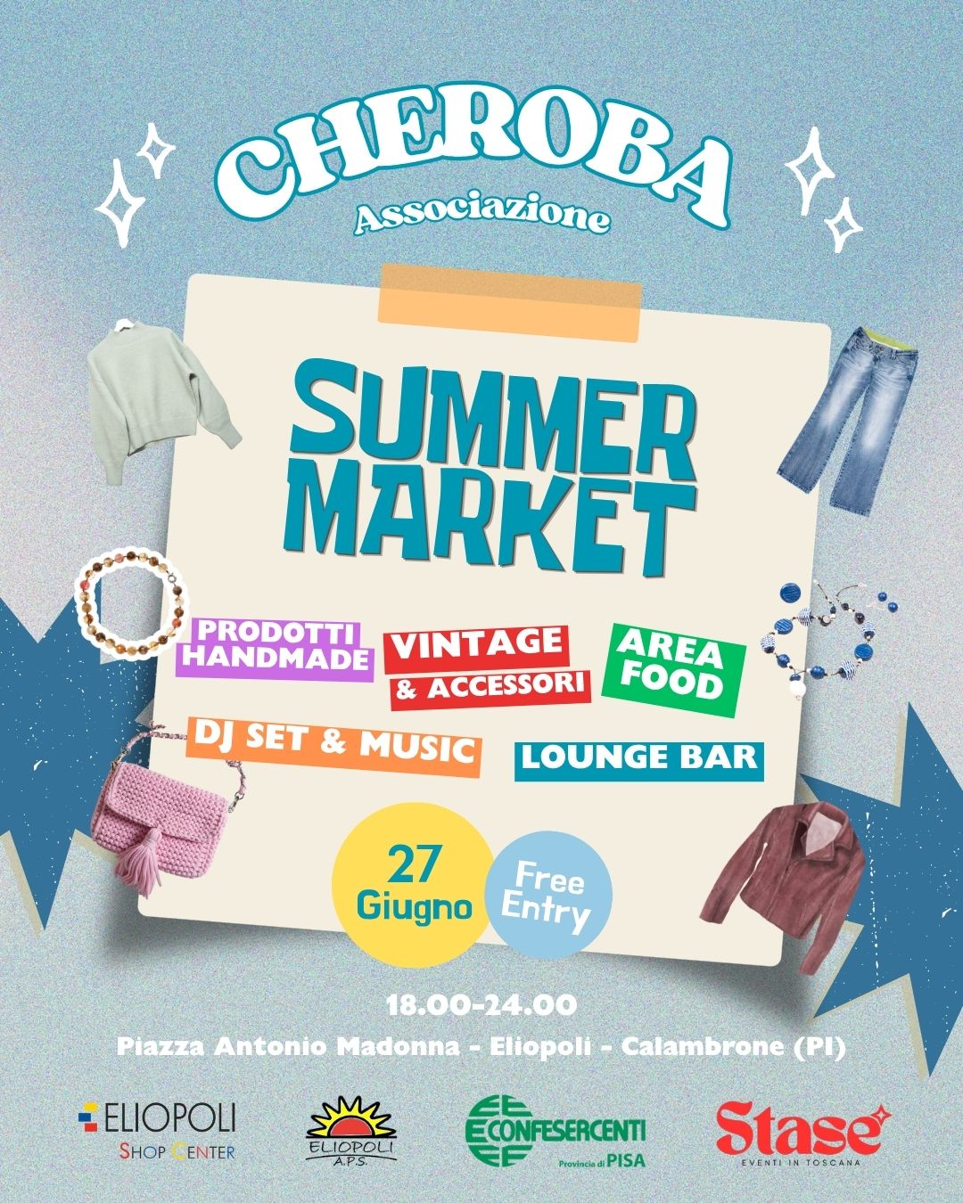 Locandina del mercatino CHEROBA – SUMMER MARKET –