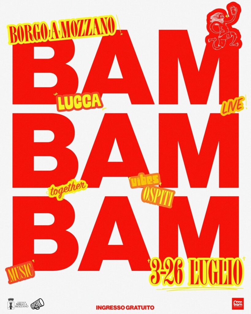 Locandina del mercatino BAM FESTIVAL – BORGO A MOZZANO – LU-