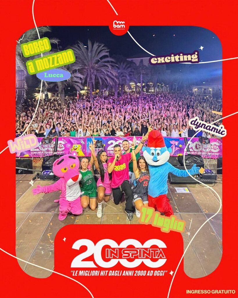 Locandina del mercatino BAM FESTIVAL – BORGO A MOZZANO – LU-