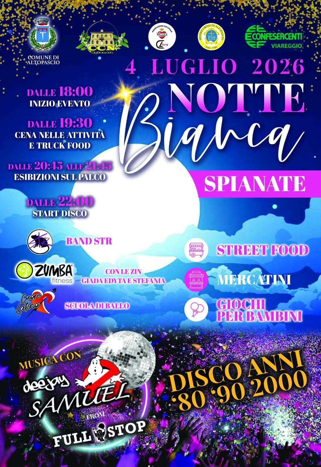 NOTTE BIANCA – SPIANATE – LU –