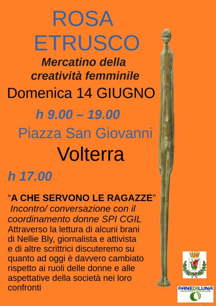 Locandina del mercatino ROSA ETRUSCO – VOLTERRA