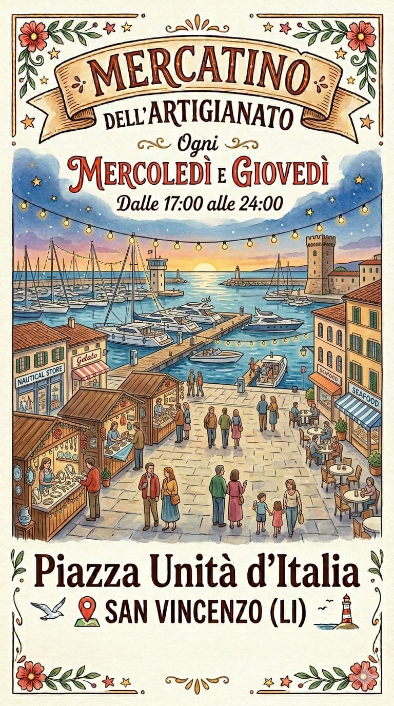 Locandina del mercatino MERCATINO – SAN VINCENZO – LI