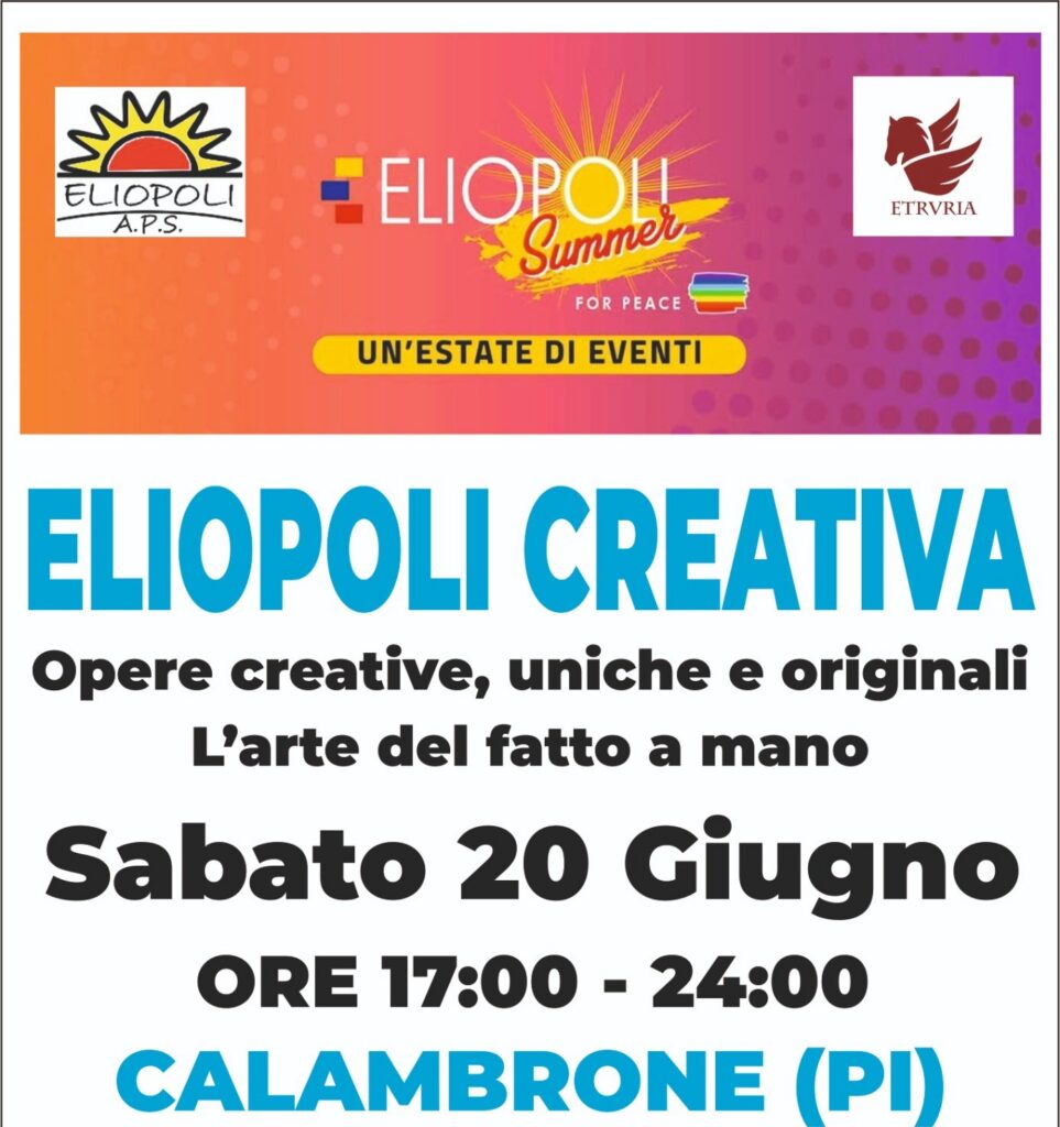 Locandina del mercatino ELIOPOLI CREATIVA – CALAMBRONE -PI-