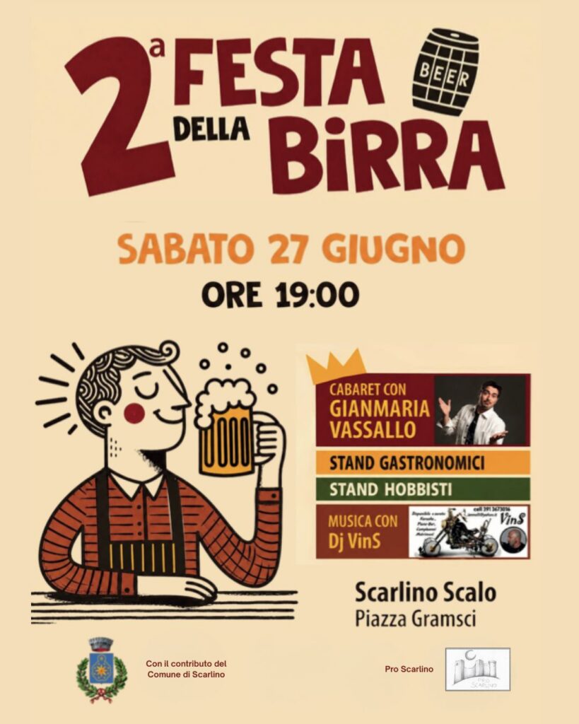 Locandina del mercatino 2° FESTA DELLA BIRRA – SCARLINO SCALO – GR –
