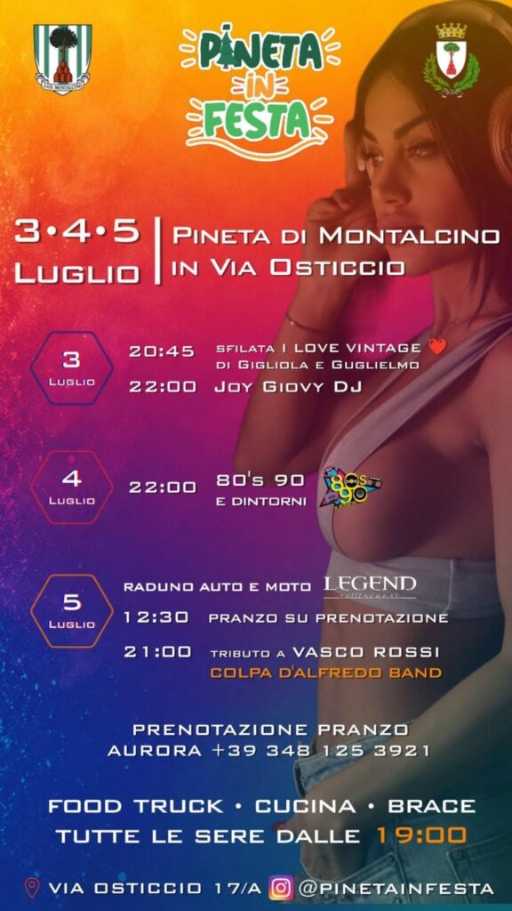 Locandina del mercatino PINETA IN FESTA – MONTALCINO –