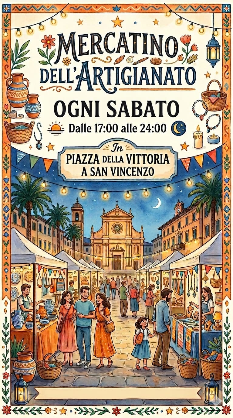 Locandina del mercatino MERCATINO – SAN VINCENZO – LI