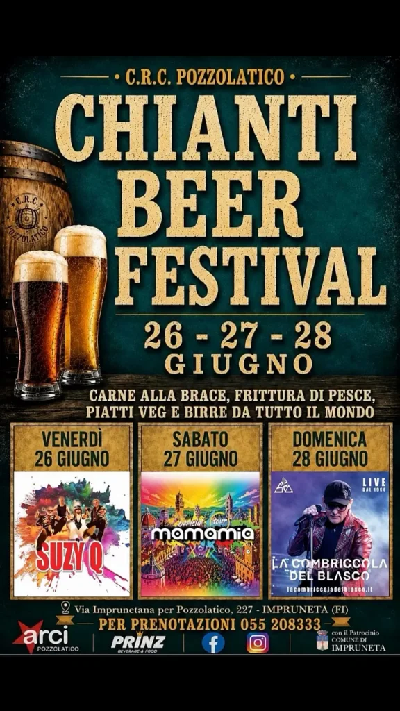 Locandina del mercatino CHIANTI BEER FESTIVAL – POZZOLATICO – FI –