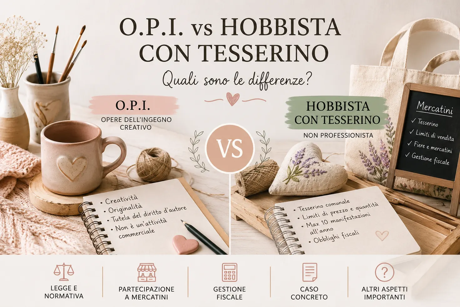 O.P.I. e hobbista con tesserino: differenze, normativa, mercatini e fisco