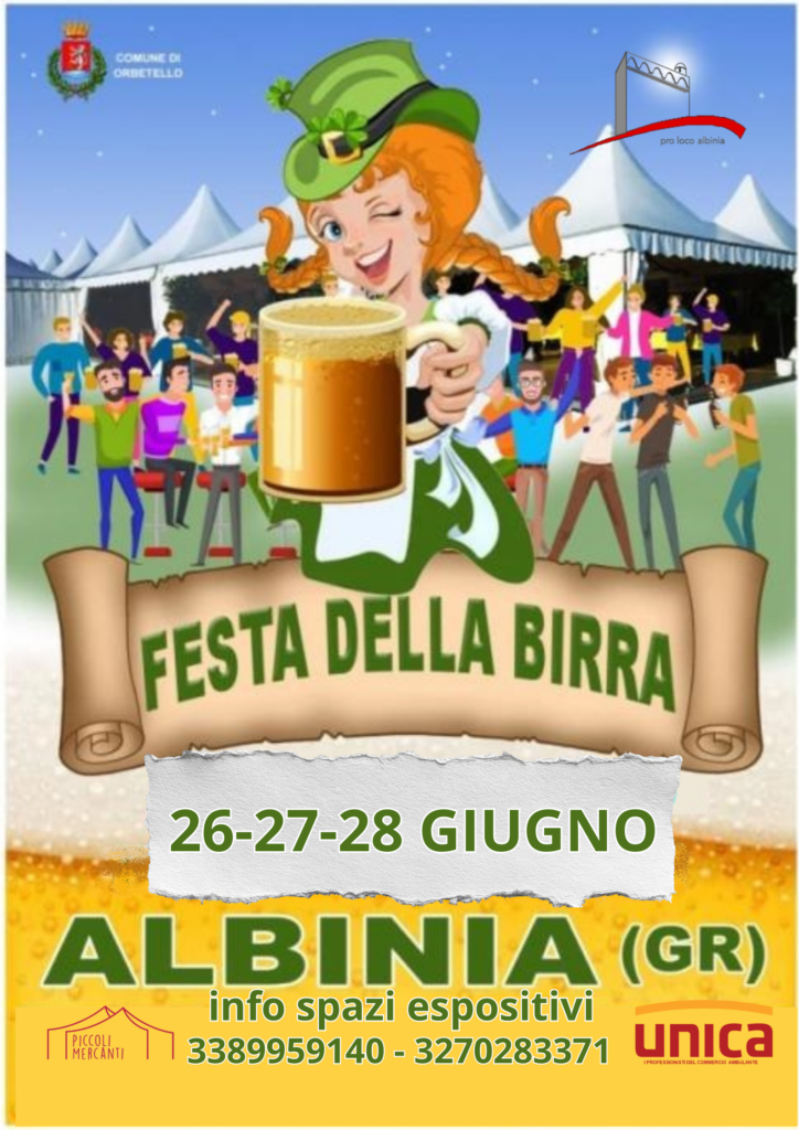 Locandina del mercatino FESTA DELLA BIRRA – ALBINIA – GR