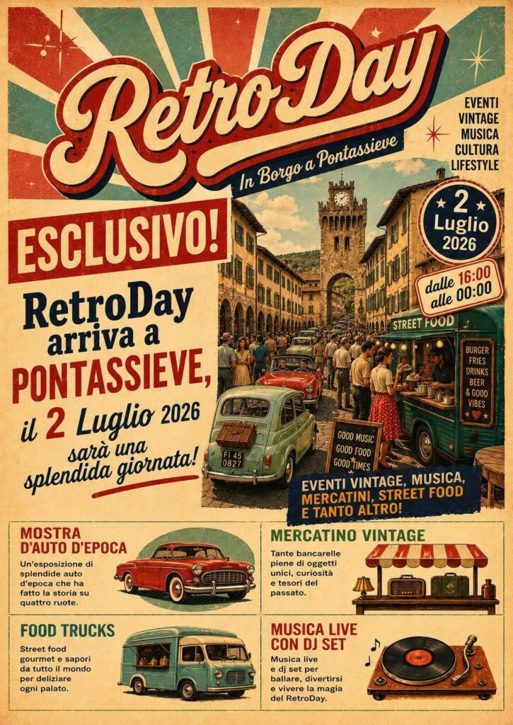 Locandina del mercatino RETRODAY – PONTASSIEVE -FI