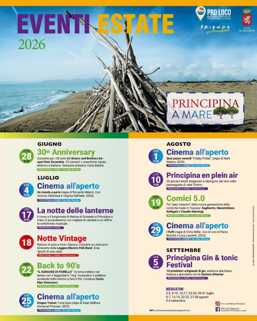 Locandina del mercatino PRINCIPINA A MARE – GR –