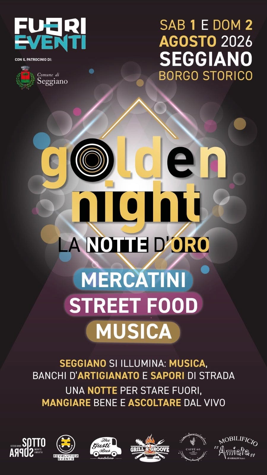Locandina del mercatino GOLDEN NIGHT 2026 – SEGGIANO – GR-