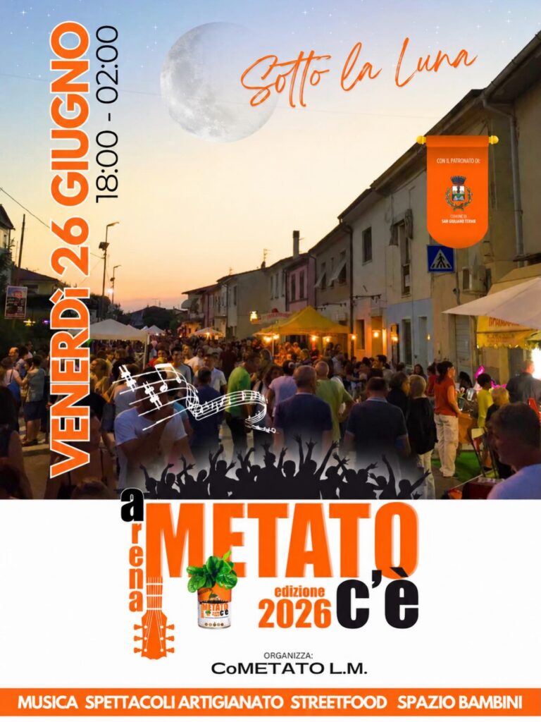Locandina del mercatino ARENA METATO C’E’ – PISA –