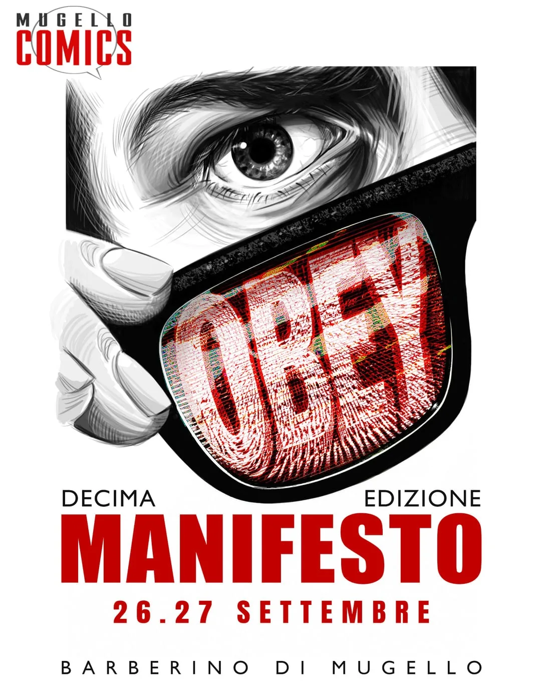 Locandina del mercatino MUGELLO COMICS – BARBERINO DEL MUGELLO – FI –