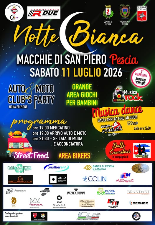 NOTTE BIANCA SAN PIERO – PESCIA – PT