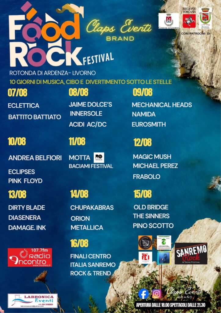 Locandina del mercatino FOOD ROCK FESTIVAL LIVORNO -LI