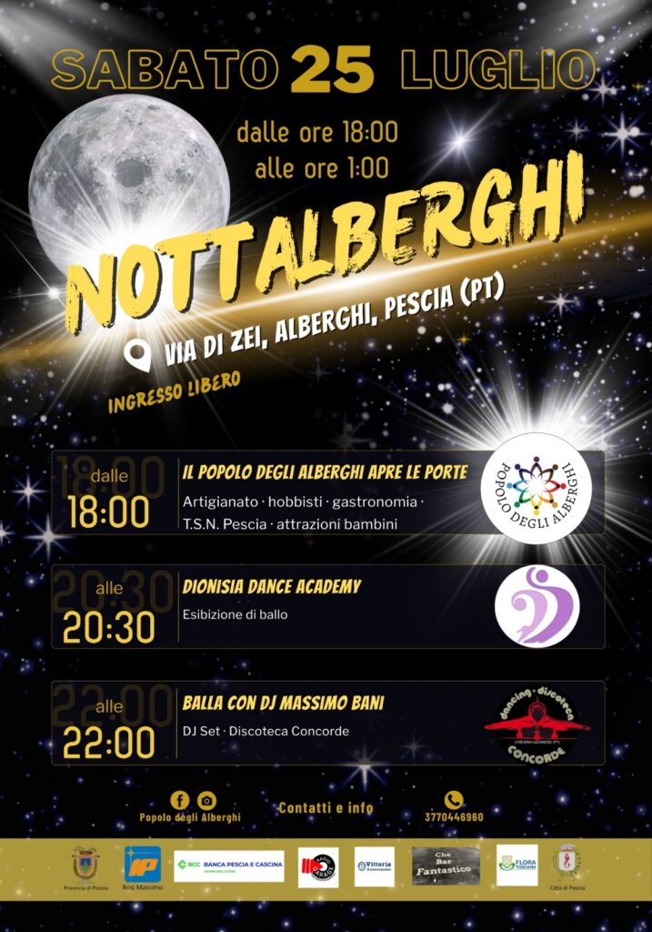 Locandina del mercatino NOTTALBERGHI- PESCIA – PT