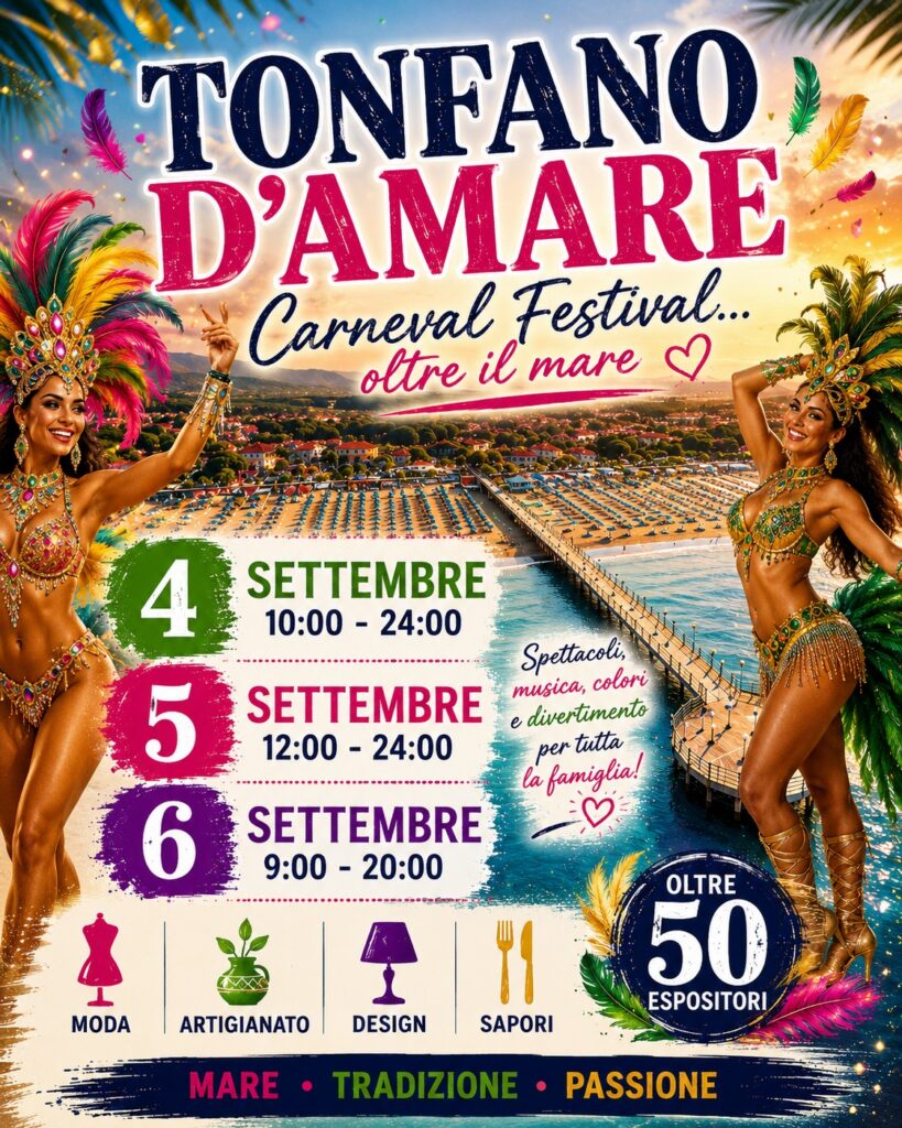 Locandina di Tonfano d’Amare a Marina di Pietrasanta.