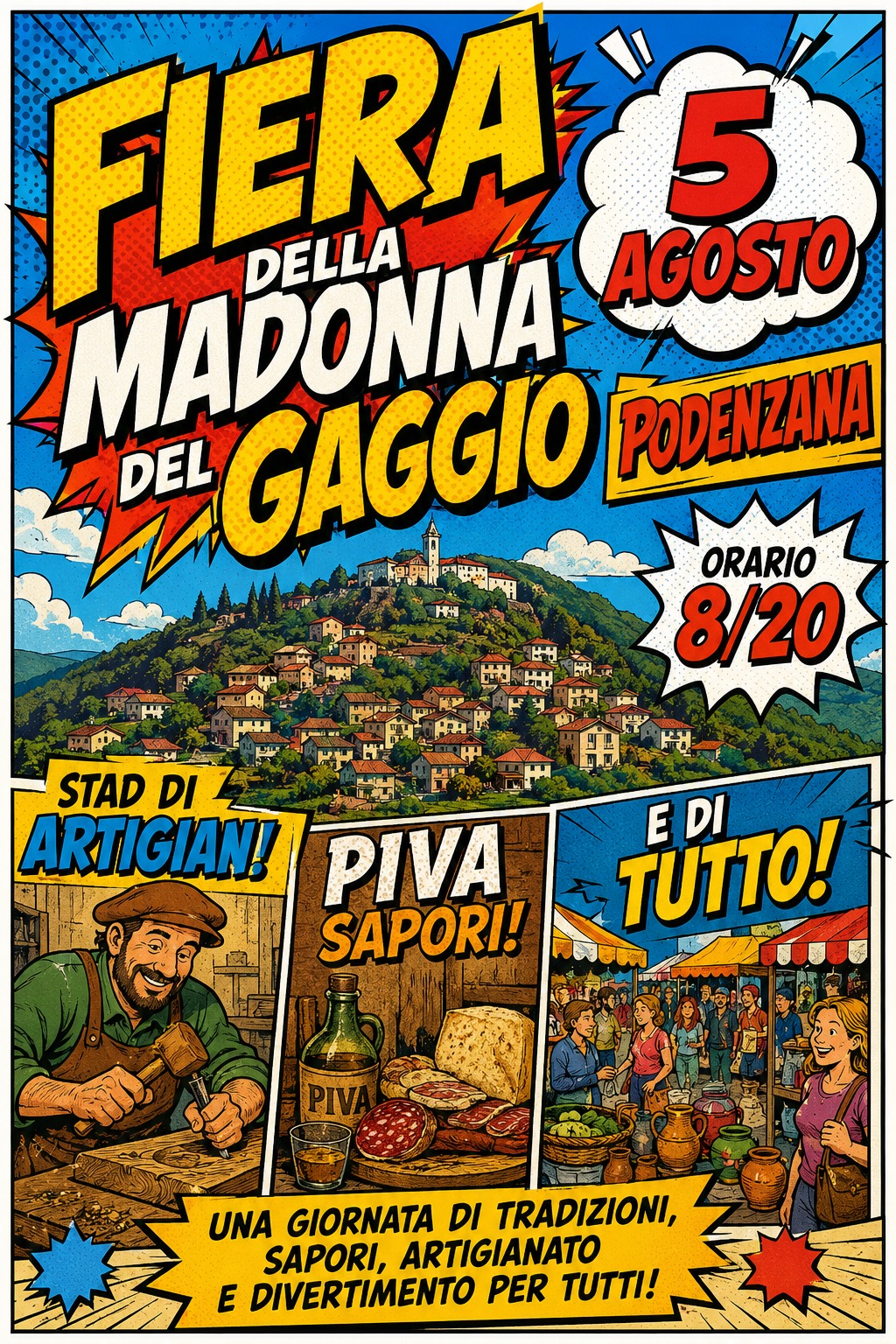 Locandina del mercatino FESTA DELLA MADONNA DEL GAGGIO – PODENZANA – MS