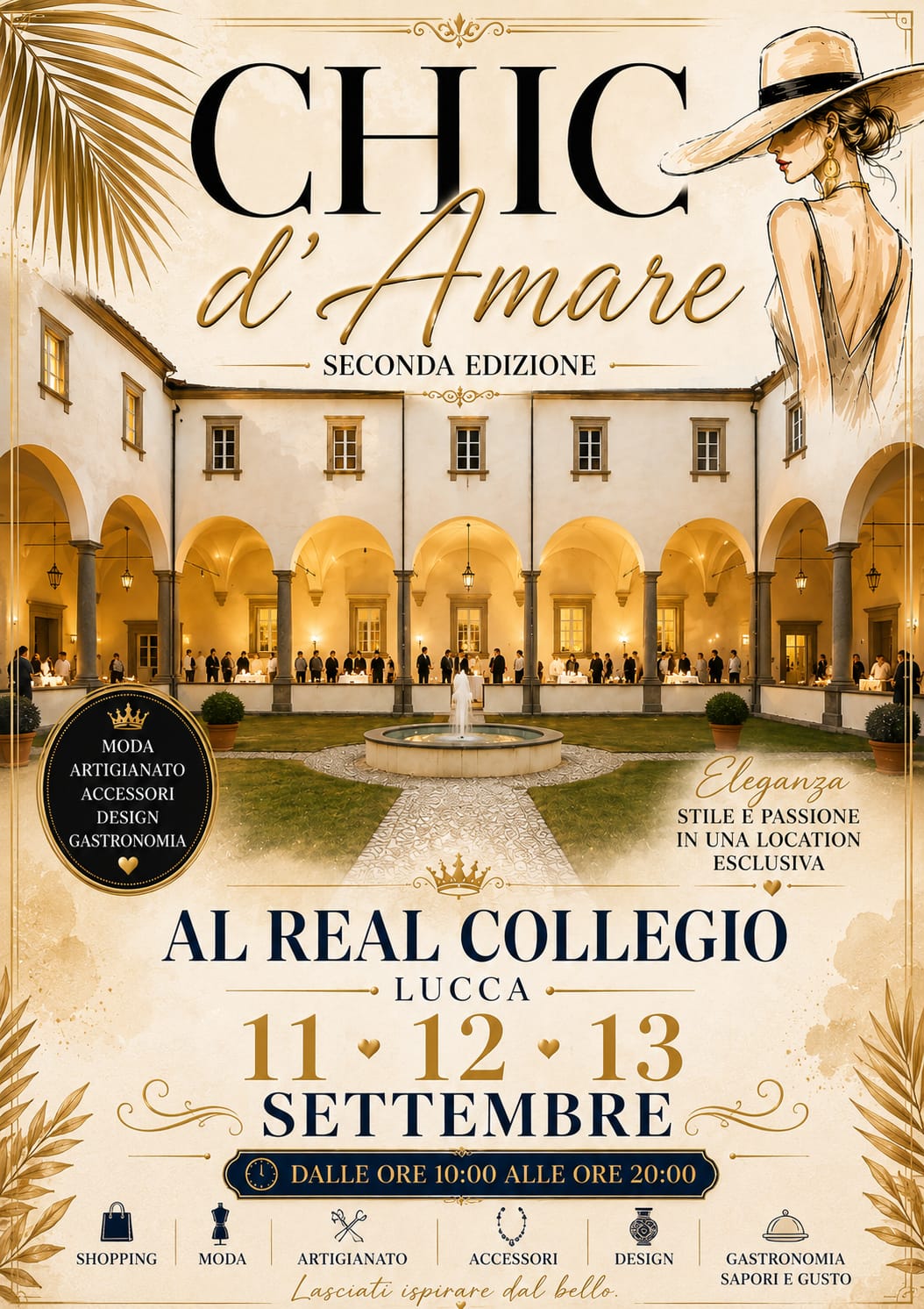 Locandina del mercatino CHIC D’AMARE – REAL COLLEGIO – LU