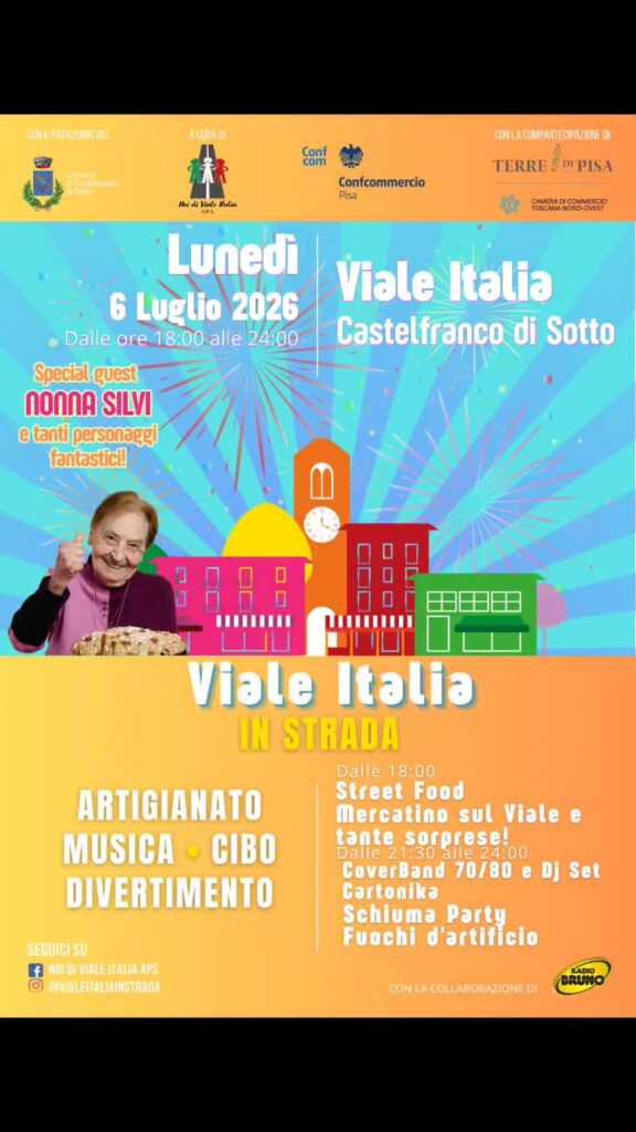 Locandina di Viale Italia in Strada a Castelfranco di Sotto.