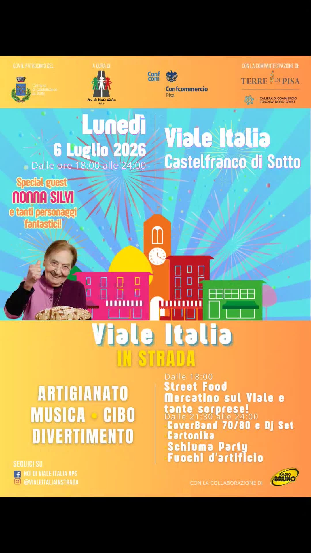 Locandina di Viale Italia in Strada a Castelfranco di Sotto.