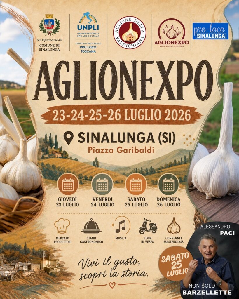 Locandina del mercatino AGLIONEXPO – SINALUNGA – SI