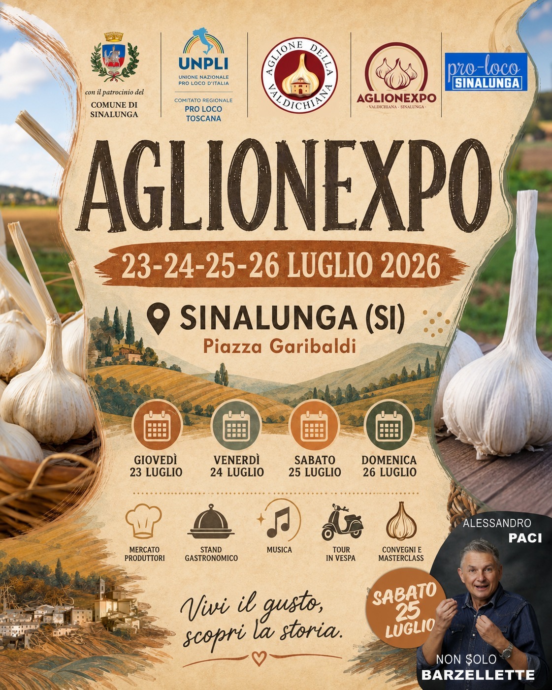 Locandina del mercatino AGLIONEXPO – SINALUNGA – SI