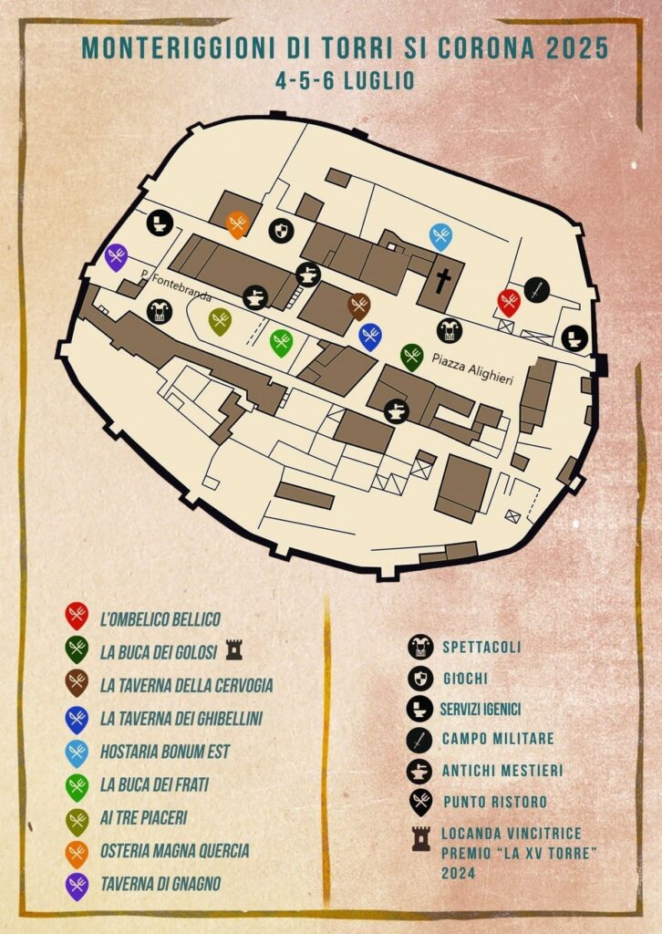 Locandina del mercatino MONTERIGGIONI FESTA MEDIEVALE – SI-