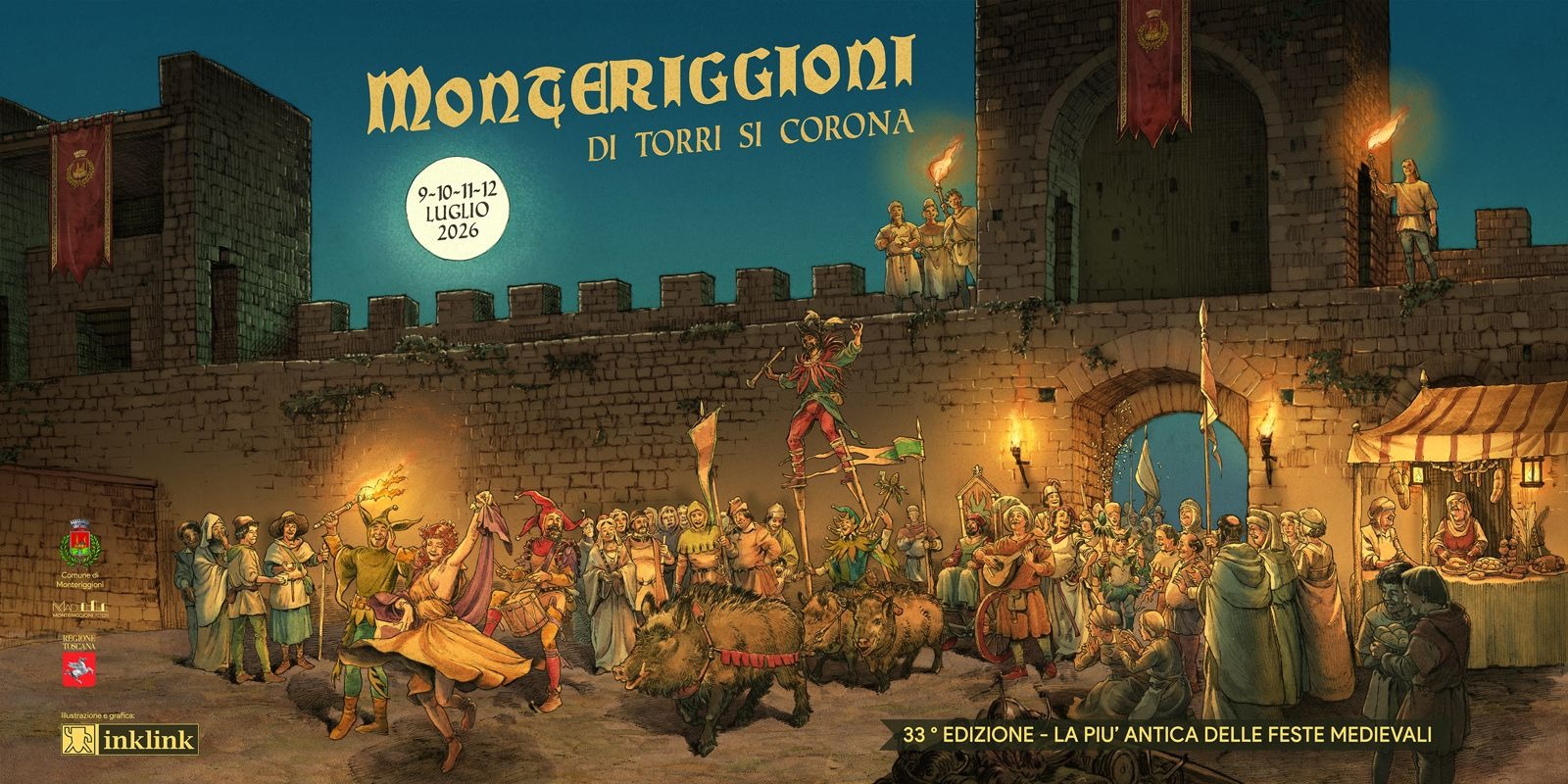 Locandina del mercatino MONTERIGGIONI FESTA MEDIEVALE – SI-