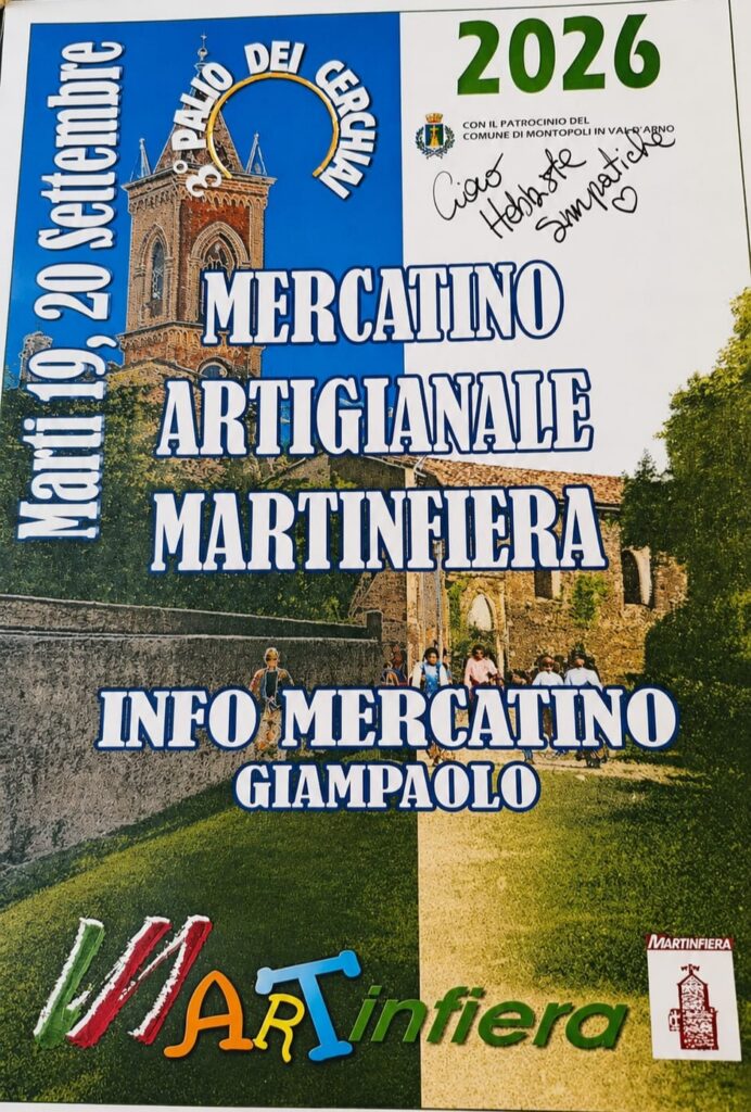 Locandina di Martinfiera a Marti, nel comune di Montopoli in Val d’Arno.
